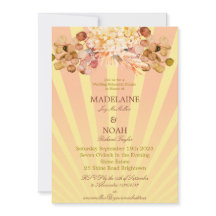 Blommigt Burnt Orange Sunray Bröllop Rehearsal