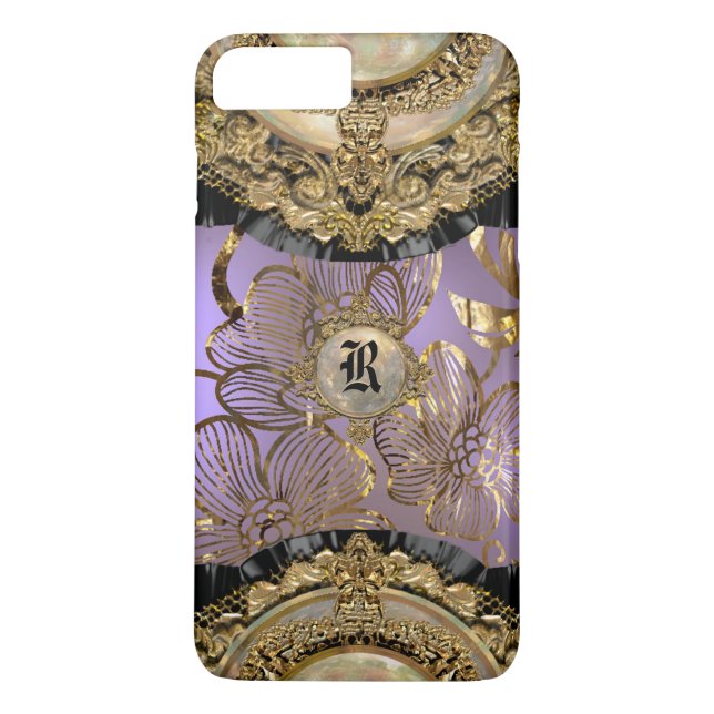 Blommigt Burst Viva Monogram Plus Case-Mate iPhone Skal (Baksida)