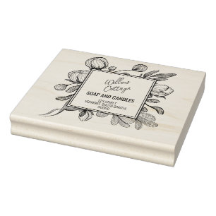 Blommigt Business Branding Rubber Frimärke Stämpel