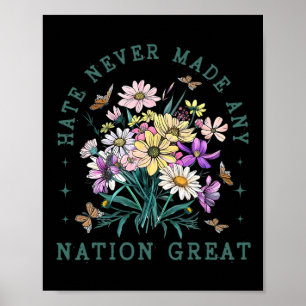 Blommigt Butterflies Anti Trump-ordförande L Poster
