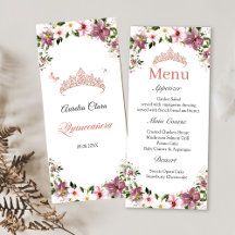 Blommigt Butterflies Quinceañera Menu