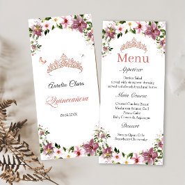 Blommigt Butterflies Quinceañera Menu Meny