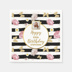 Blommigt Butterfly - alla åldrar - Anpassningsbar  Pappersservett