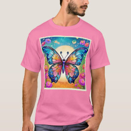 Blommigt Butterfly Art Design T Shirt
