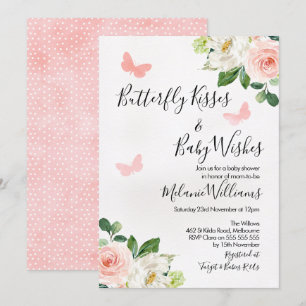 Blommigt Butterfly Baby Shower-inbjudan Inbjudningar