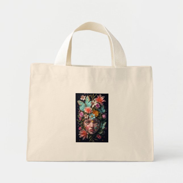 Blommigt Butterfly Dream - Artistic Tote Bag Mini Tygkasse (Framsidan)