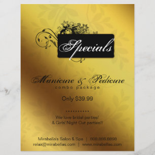 Blommigt Butterfly Flyer Salon Spa Guld Black