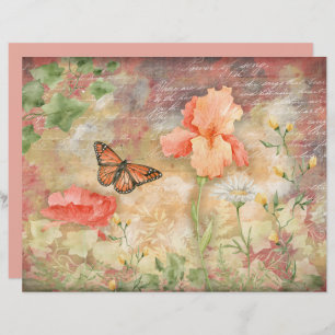 Blommigt Butterfly Garden Decoupage