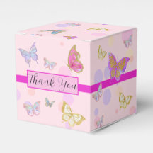 Blommigt Butterfly Garden Ribbon Party Favoritbox