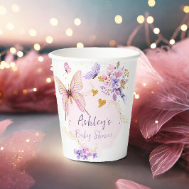 Blommigt Butterfly Garden Rosa Lila Girl Girl Show