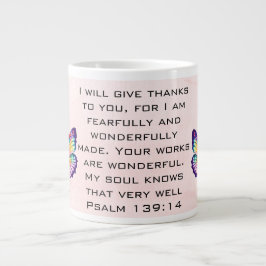 Blommigt Butterfly Gratitude Bible Verse Jumbo Mugg