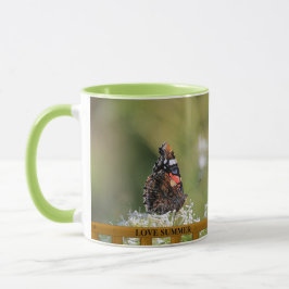 Blommigt Butterfly Kärlek sommarskript personligt Mugg
