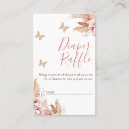 Blommigt Butterfly Kisses Baby Shower Raffle Visitkort