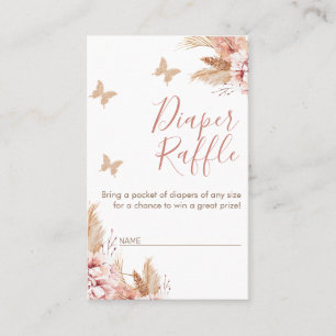 Blommigt Butterfly Kisses Baby Shower Raffle Visitkort