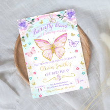 Blommigt Butterfly Kisses och Birthday Önskemål