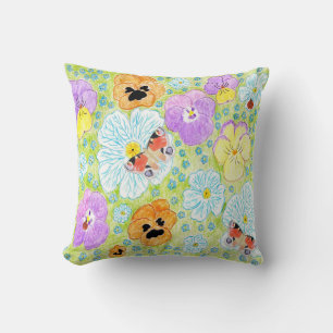 Blommigt Butterfly Kudde