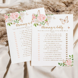 Blommigt Butterfly mamma eller babyduschspel