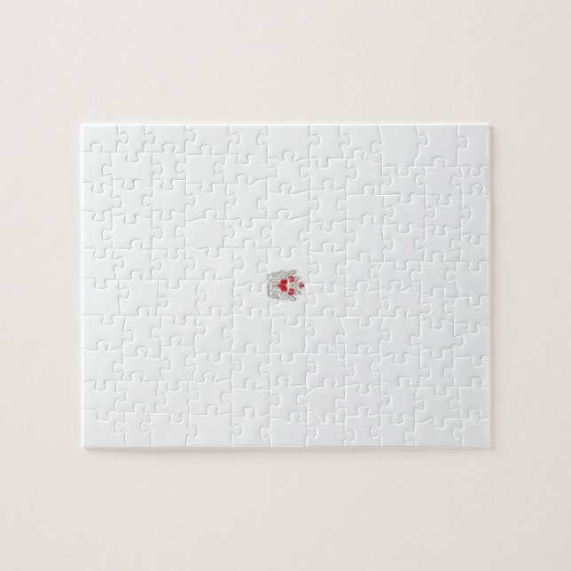 Blommigt Butterfly Mandala | Lila Boho Art Design Pussel (Horisontell)