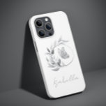 Blommigt Butterfly Monochrome Simple Snyggt Namn<br><div class="desc">Blommigt Butterfly Monochrome Simple Snyggt Namn Smartphone iphone case har en fjäril i en elegant blommigt ram med din personlig namn i i modernt elegant-skrivna calligraphy-skripttypografi. Perfekt för födelsedag,  jul,  Mors dag,  syster,  bästa vän med mera. Designad av © Evco Studio www.zazzle.com/store/evcostudio</div>