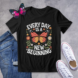 Blommigt Butterfly New Beginning Positivity T Shirt