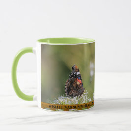 Blommigt Butterfly Önskar att det var sommar igen Mugg