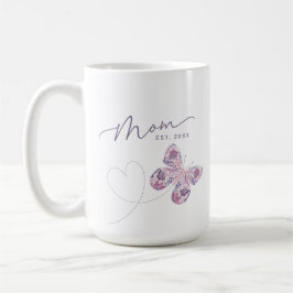 Blommigt Butterfly Personlig Mamma Kaffemugg