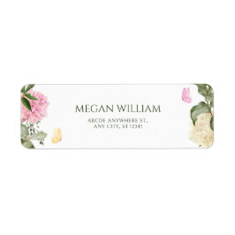 Blommigt Butterfly Returadress Etikett
