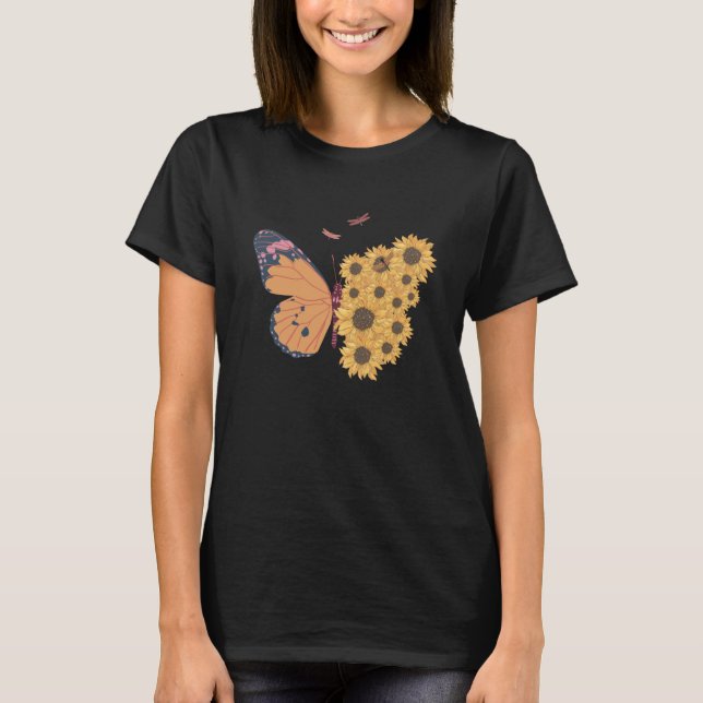 Blommigt Butterfly Shirt, Butterfly T-Shirt (Framsida)