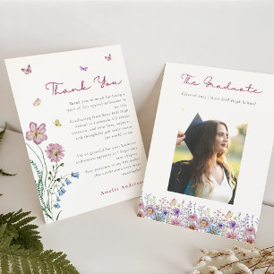 Blommigt Butterfly Studenten Photo Tackto You Card Tack Kort