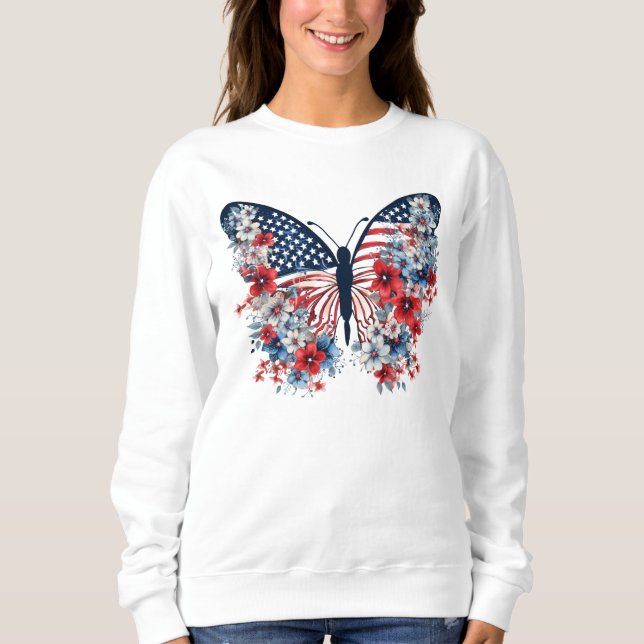 Blommigt Butterfly T Shirt (Framsida)