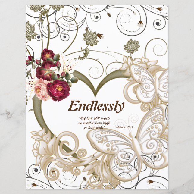 Blommigt Butterlies för oändlig Dikt är Papper (Framsida)