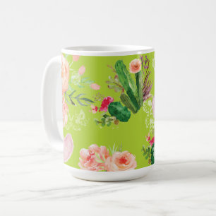 Blommigt Cactus Elegant Kaffemugg