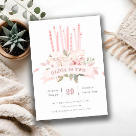 Blommigt Cake Candles (ljus vid födelsedag) Inbju Tack Kort