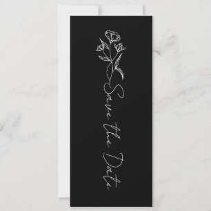 Blommigt Calligraphy Black & White Save Date Inbjudningar