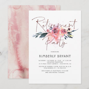 Blommigt Calligraphy Elegant Modern Pension Party Inbjudningar