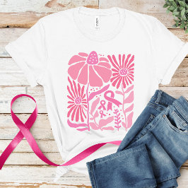 Blommigt Cancer Awareness T-Shirt