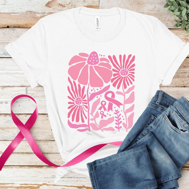 Blommigt Cancer Awareness T-Shirt (Skapare uppladdad)