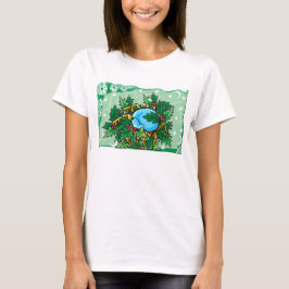 Blommigt Cancer Crab in Holly T-shirt