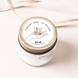 Blommigt Candle Runt Klistermärke