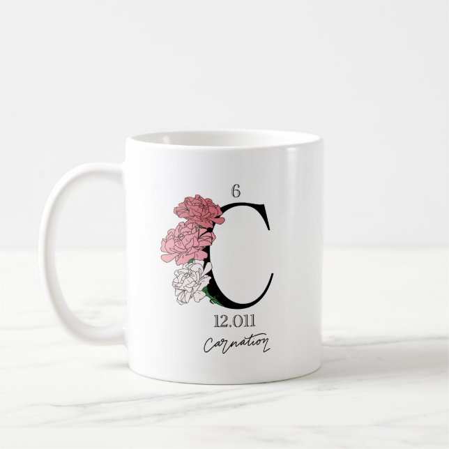 Blommigt Carbon Inslag Kaffemugg (Vänster)