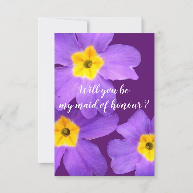 Blommigt Card, blir du min maid of honor? Inbjudningar (Framsida)