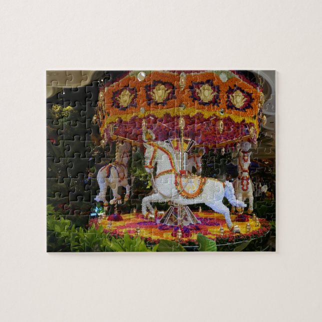 Blommigt Carousel Wynn Las Vegas Jigszle Puzzle Pussel (Horisontell)