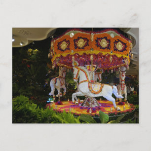 Blommigt Carousel Wynn Las Vegas Postcard Vykort