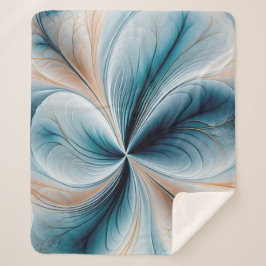 Blommigt Cascade Soft Teal och Guld Abstrakt Flow