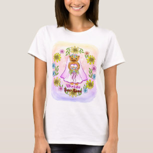 Blommigt Cat Bride personligt bröllp T Shirt