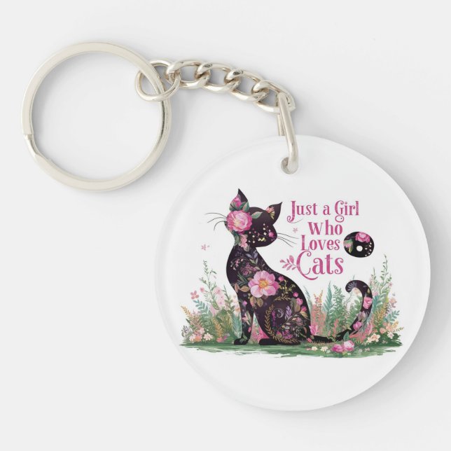 Blommigt Cat Lover: Bara en flicka som Kärlekar ka (Framsidan)