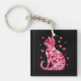 Blommigt Cat Silhouette Art
