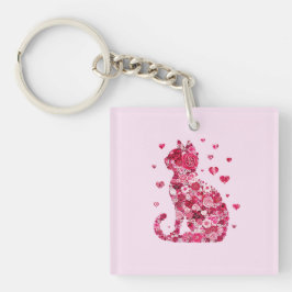Blommigt Cat Silhouette Art