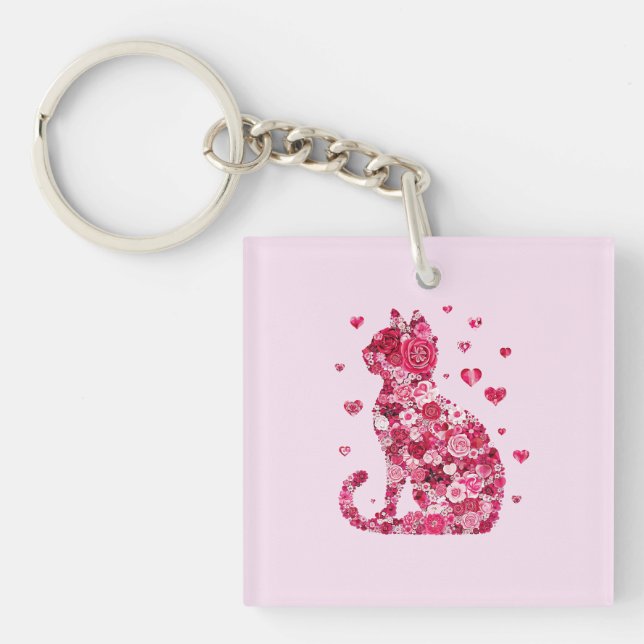 Blommigt Cat Silhouette Art (Framsidan)
