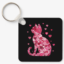 Blommigt Cat Silhouette Art